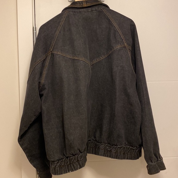 Black denim and leather jacket - Picture 3 of 4